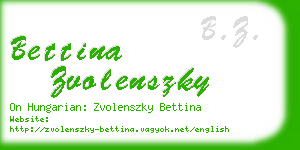 bettina zvolenszky business card